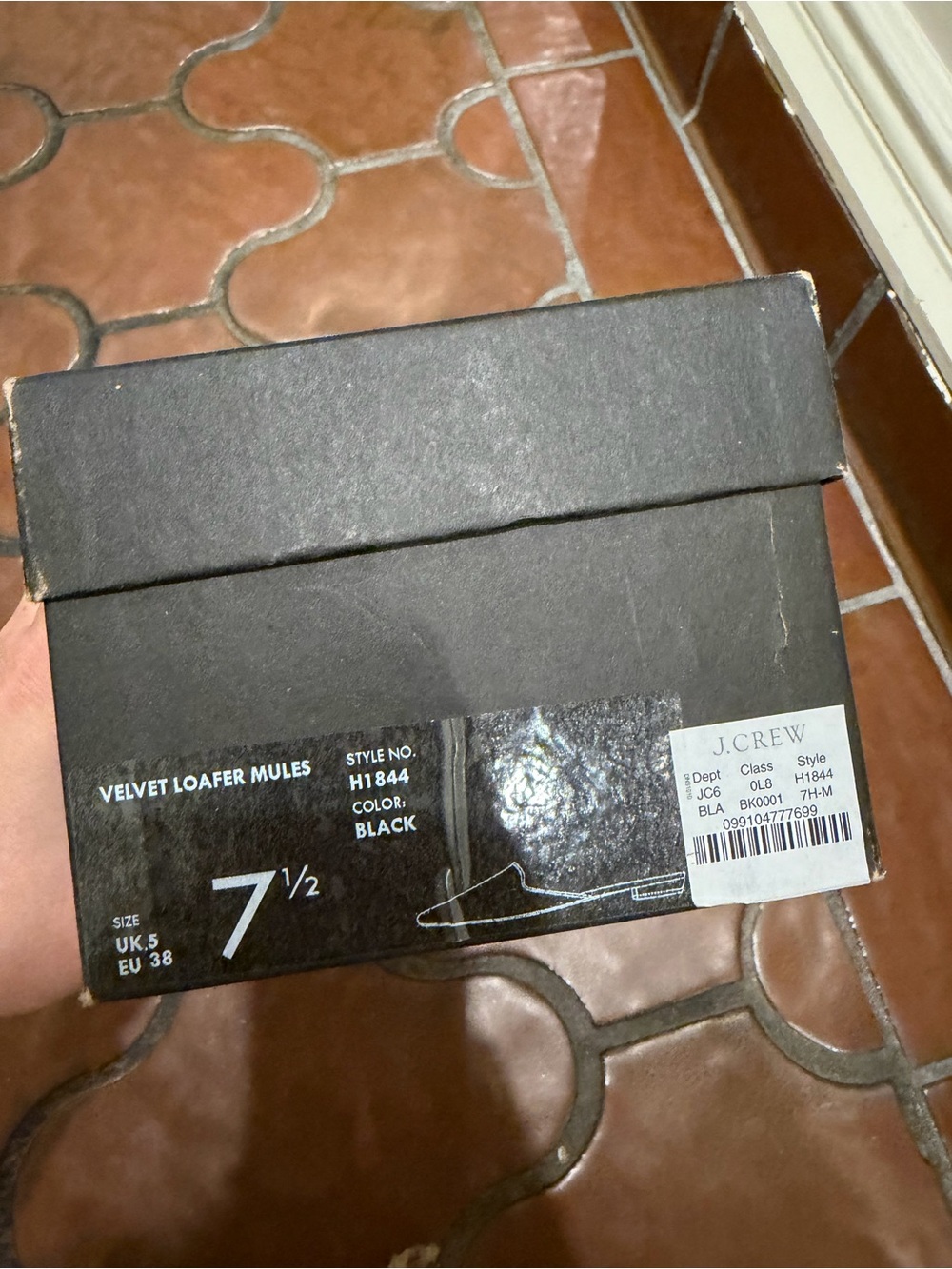 NIB J Crew Velvet Loafer Mules in Black - Picture 4 of 4